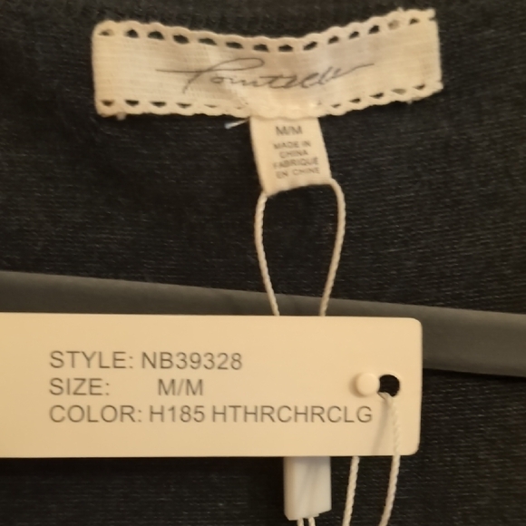 Elegant Charcoal Open Front Cardigan - Picture 5 of 5